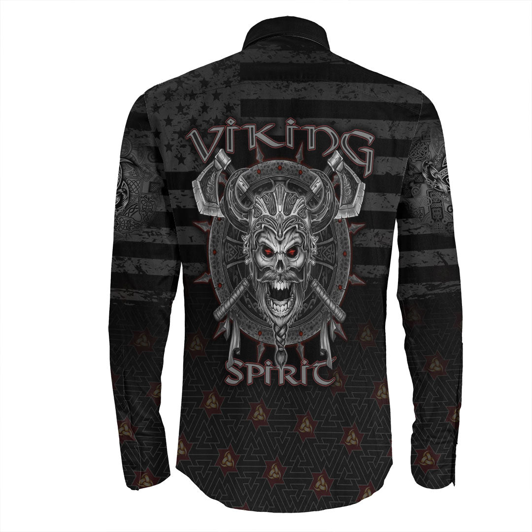 Viking Clothing American Viking The Viking Spirit Long Sleeve Button Shirt RLT12 - Wonder Print Shop