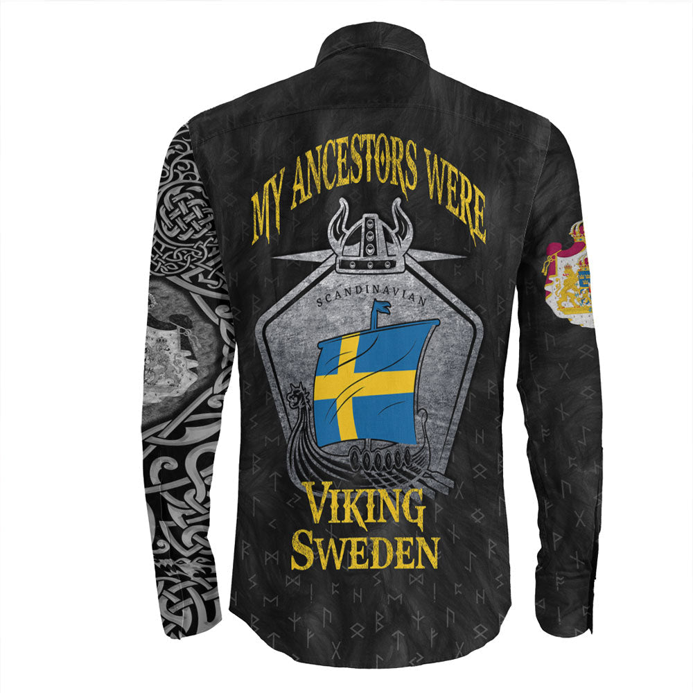 Viking Clothing Viking Sweden Drakkar Long Sleeve Button Shirt RLT12 - Wonder Print Shop