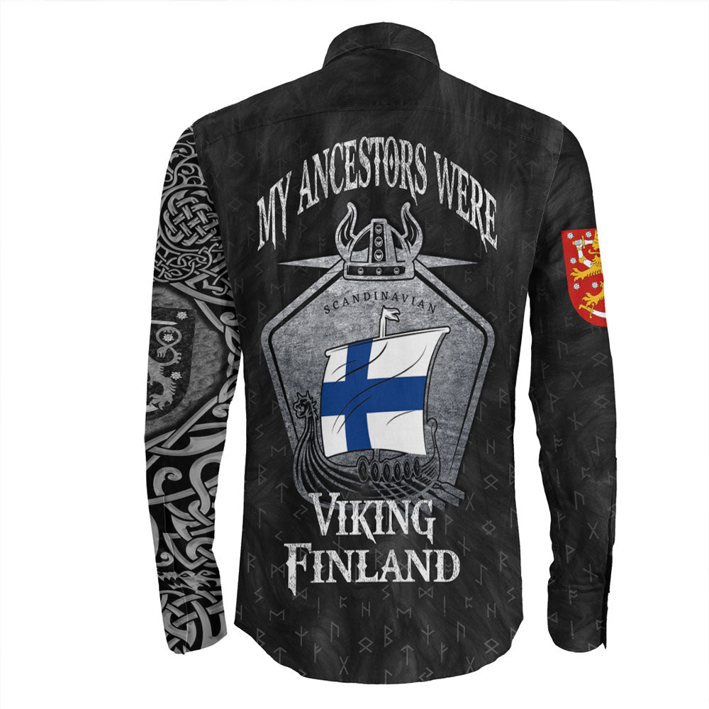 Viking Clothing Viking Finland Drakkar Long Sleeve Button Shirt RLT12 - Wonder Print Shop