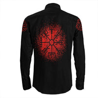 Viking Viking Raven Vegvisir Long Sleeve Button Shirt RLT12 - Wonder Print Shop
