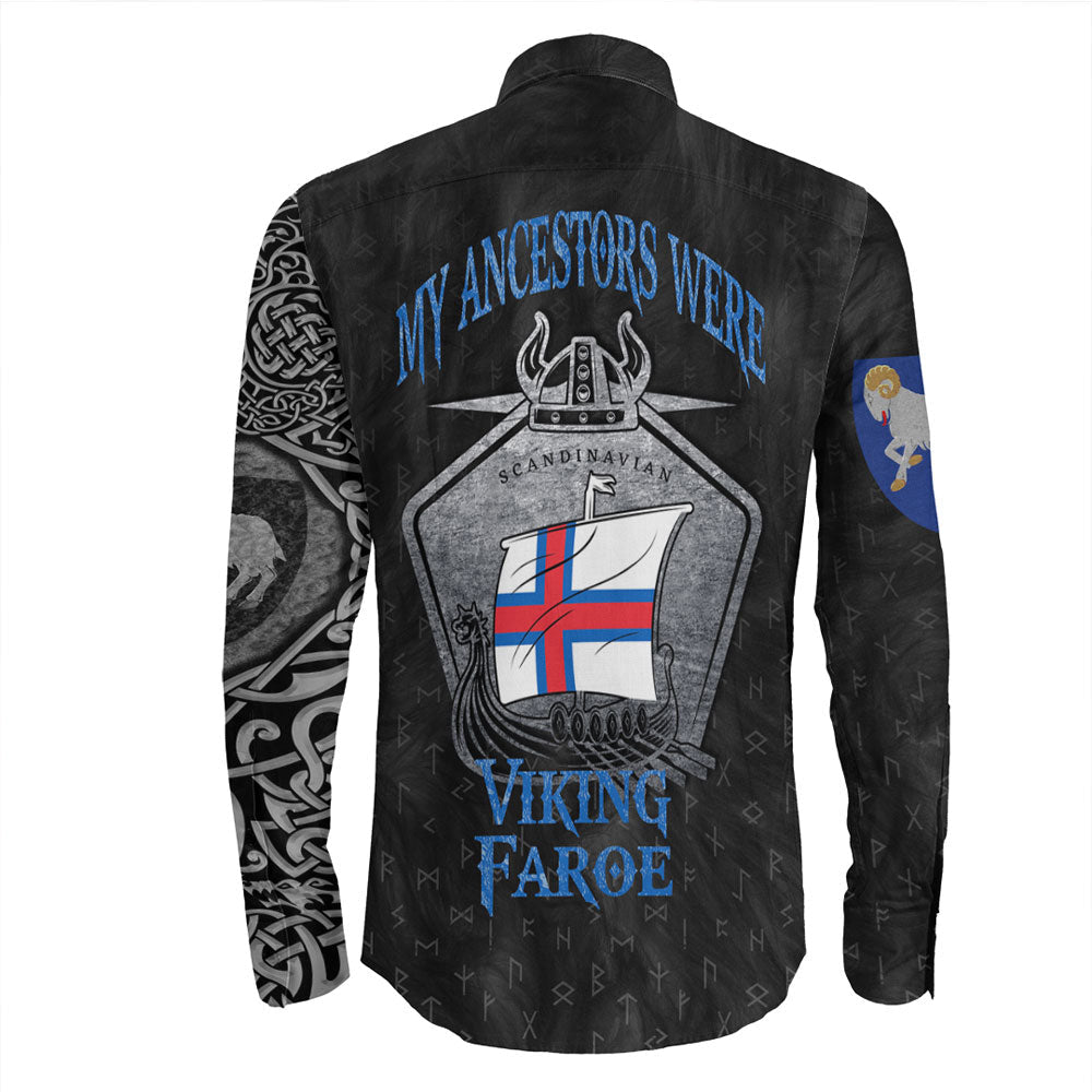 Viking Faroe Islands Drakkar Long Sleeve Button Shirt RLT12 - Wonder Print Shop