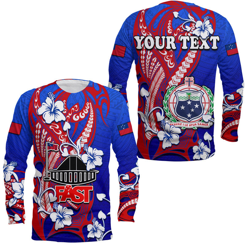 (Custom Personalised) Special Samoa FAST Party Long Sleeve Shirt Tribal Samoan Hibiscus Design - Wonder Print Shop