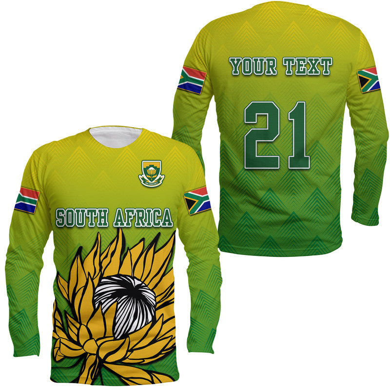 (Custom Personalised) South Africa National Cricket Team Long Sleeve Shirt Proteas Sports Yellow Style - Wonder Print Shop
