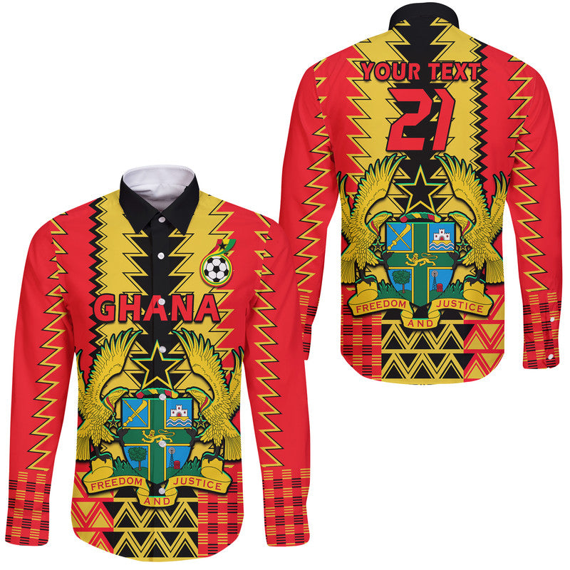 Ghana Football Sport Style Hawaii Long Sleeve Button Shirt - Wonder Print Shop