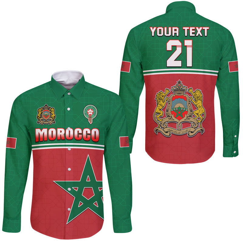 custom-personalised-morocco-football-geometric-halftone-pattern-hawaii-long-sleeve-button-shirt