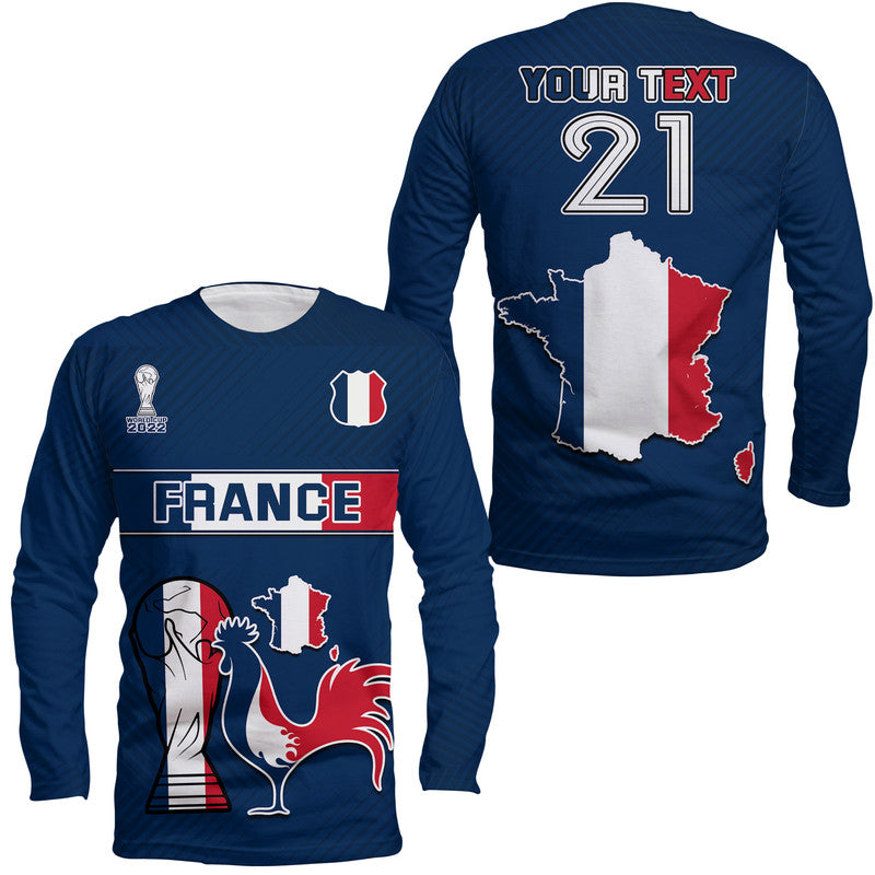 (Custom Personalised) France Rooster Les Bleus Football Long Sleeve Shirt - Wonder Print Shop