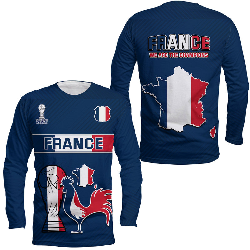 France Rooster Les Bleus Football Long Sleeve Shirt - Wonder Print Shop