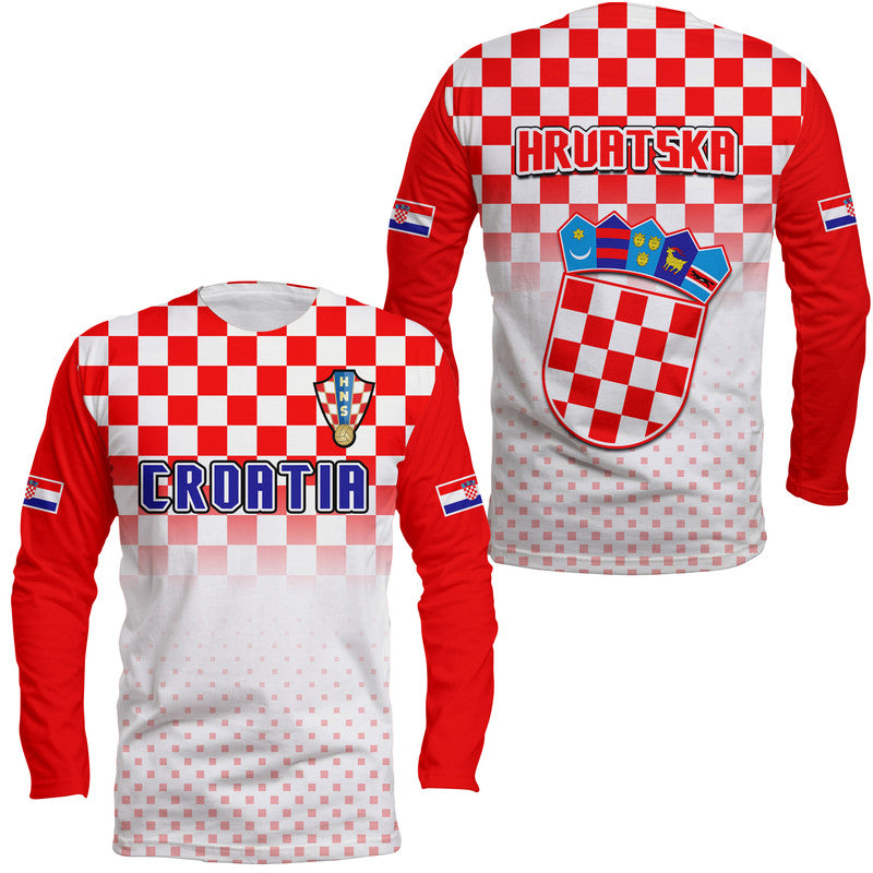 Croatia Hrvatska Football World Cup Vibe Long Sleeve Shirt - Wonder Print Shop