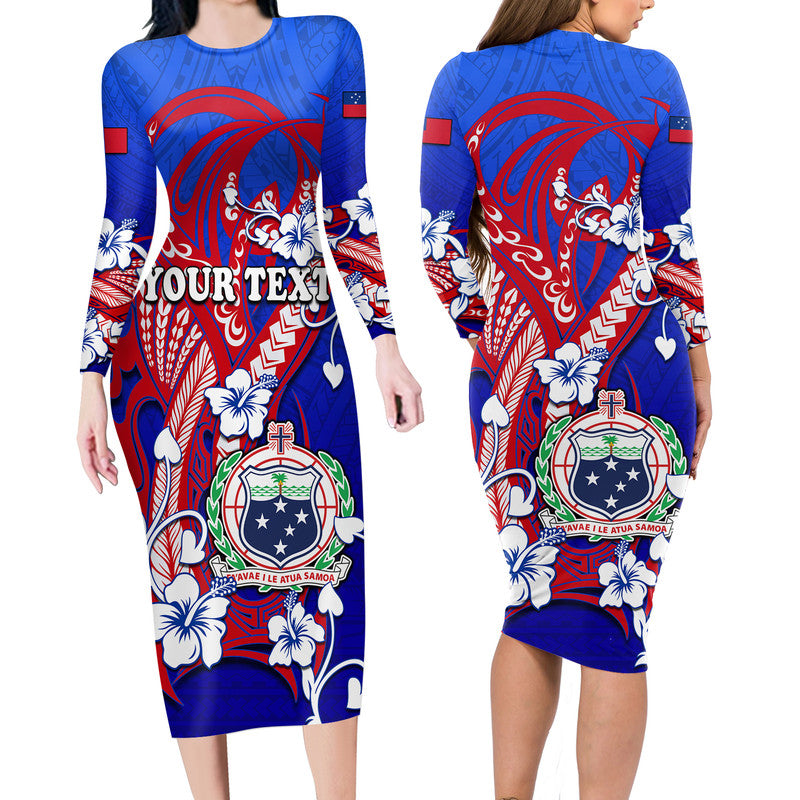 custom-personalised-special-samoa-fast-party-long-sleeve-dress-tribal-samoan-hibiscus-design