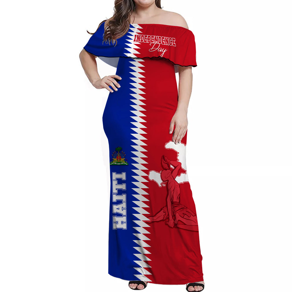 haiti-independence-day-off-shoulder-long-dress-negre-marron-simple-style