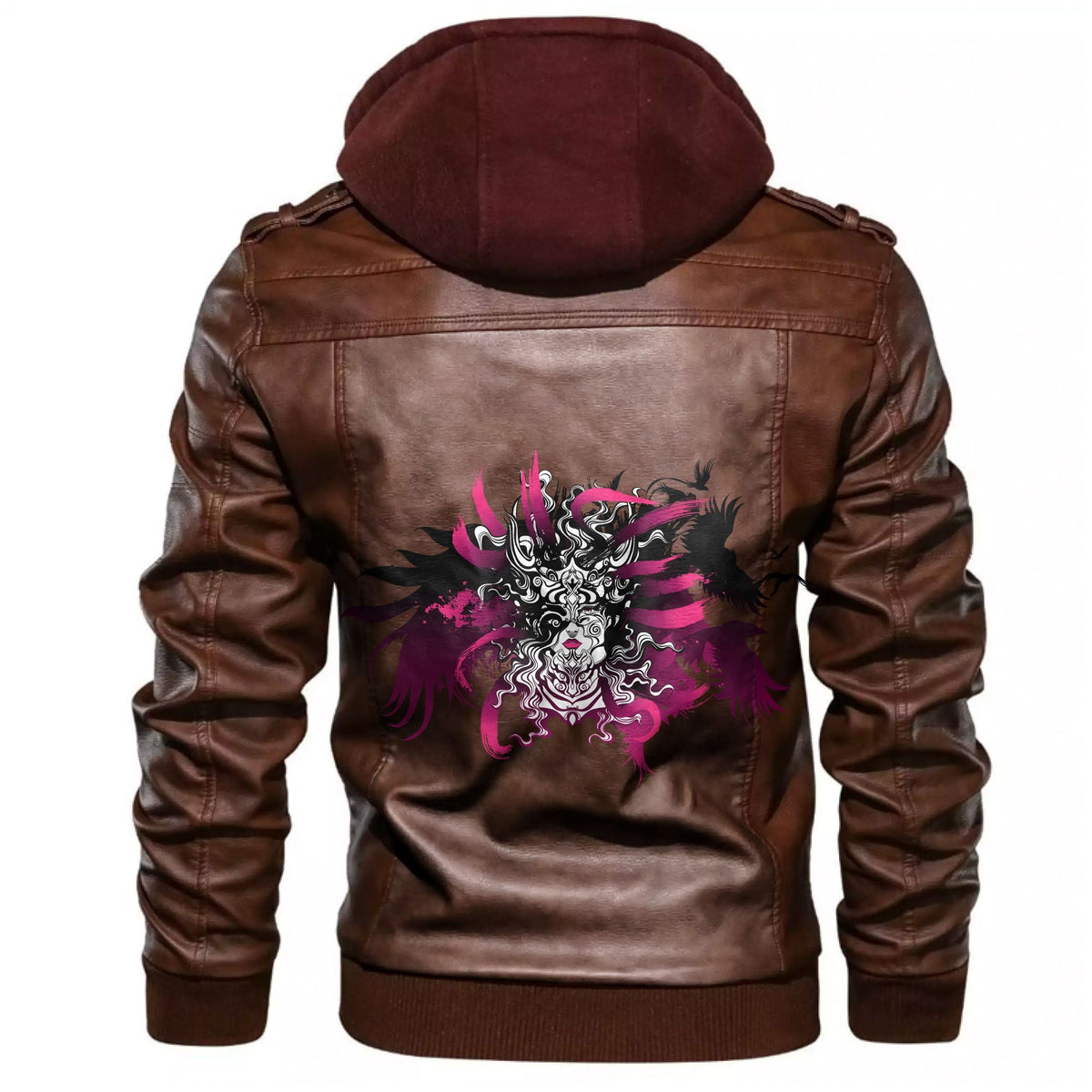 Viking Long haired Valkyrie Leather Jacket RLT12 - Wonder Print Shop