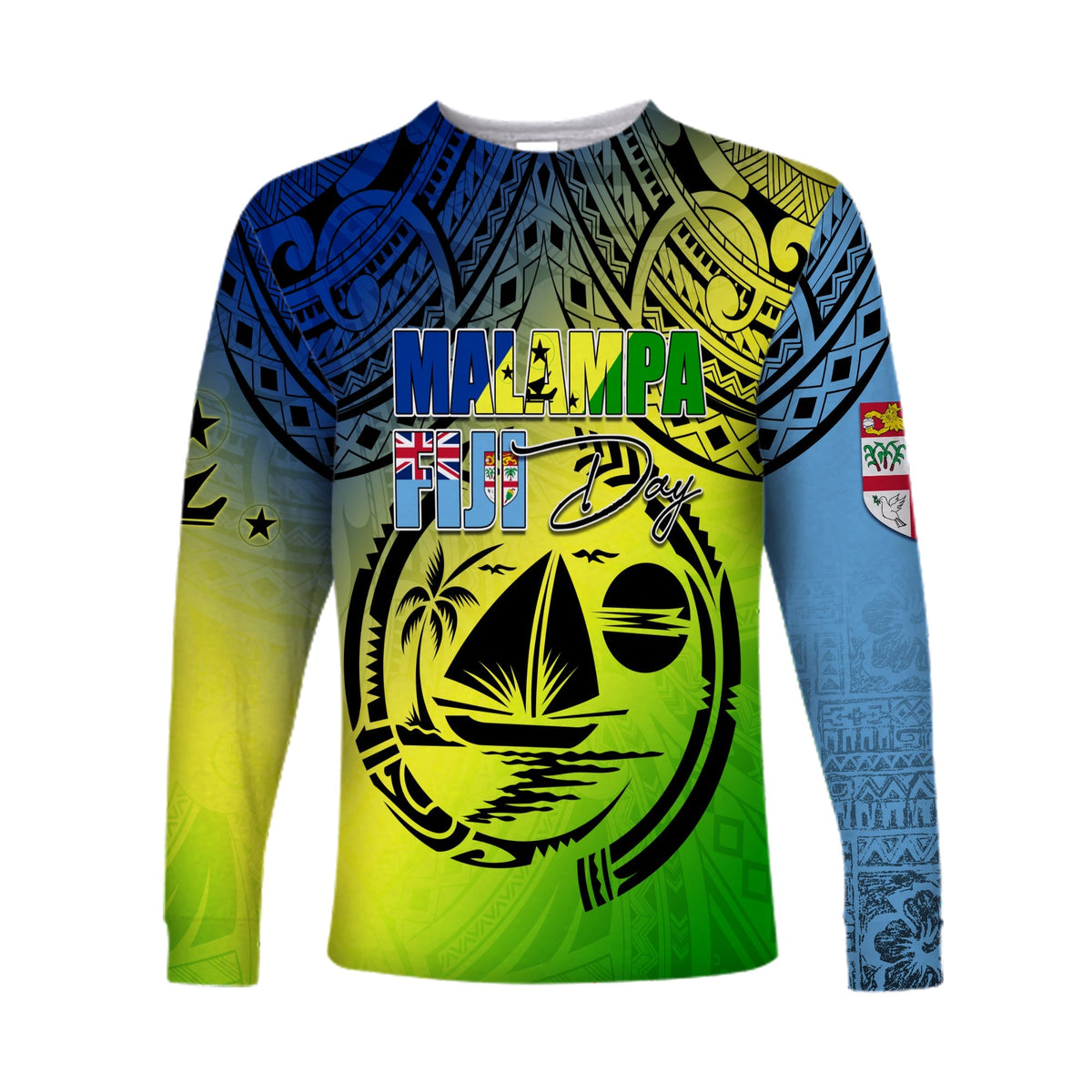 Malampa Fiji Day Long Sleeves Shirt Flags Mix Style - Wonder Print Shop