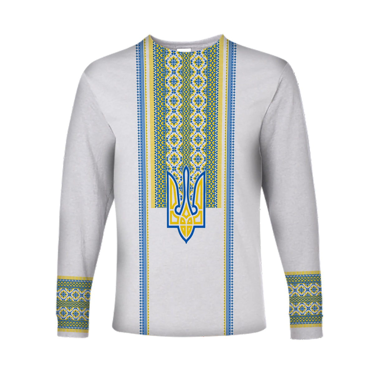 Ukraine Folk Patterns Long Sleeves Shirt Unity Day - White - Wonder Print Shop