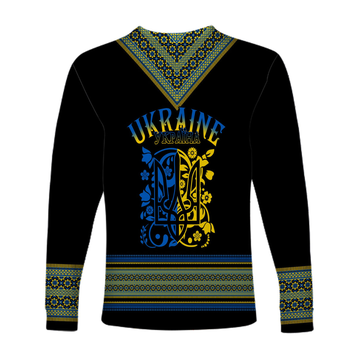 Ukraine Folk Patterns Long Sleeves Shirt Unity Day - Wonder Print Shop
