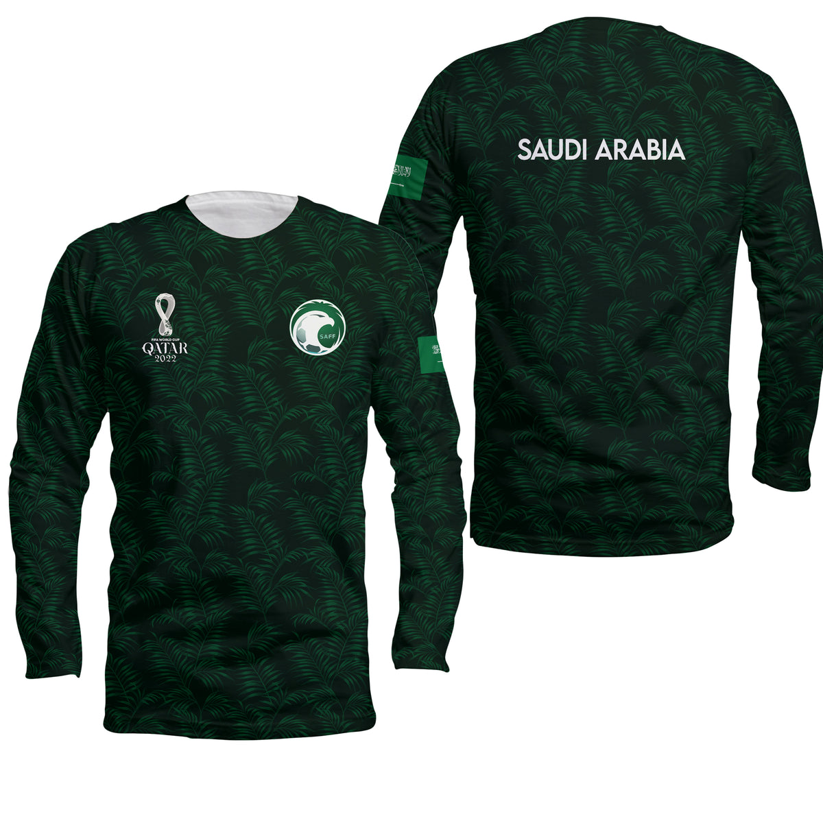 Saudi Arabia Football Fifa World Cup 2022 Long Sleeve Shirt - LT2 - Wonder Print Shop