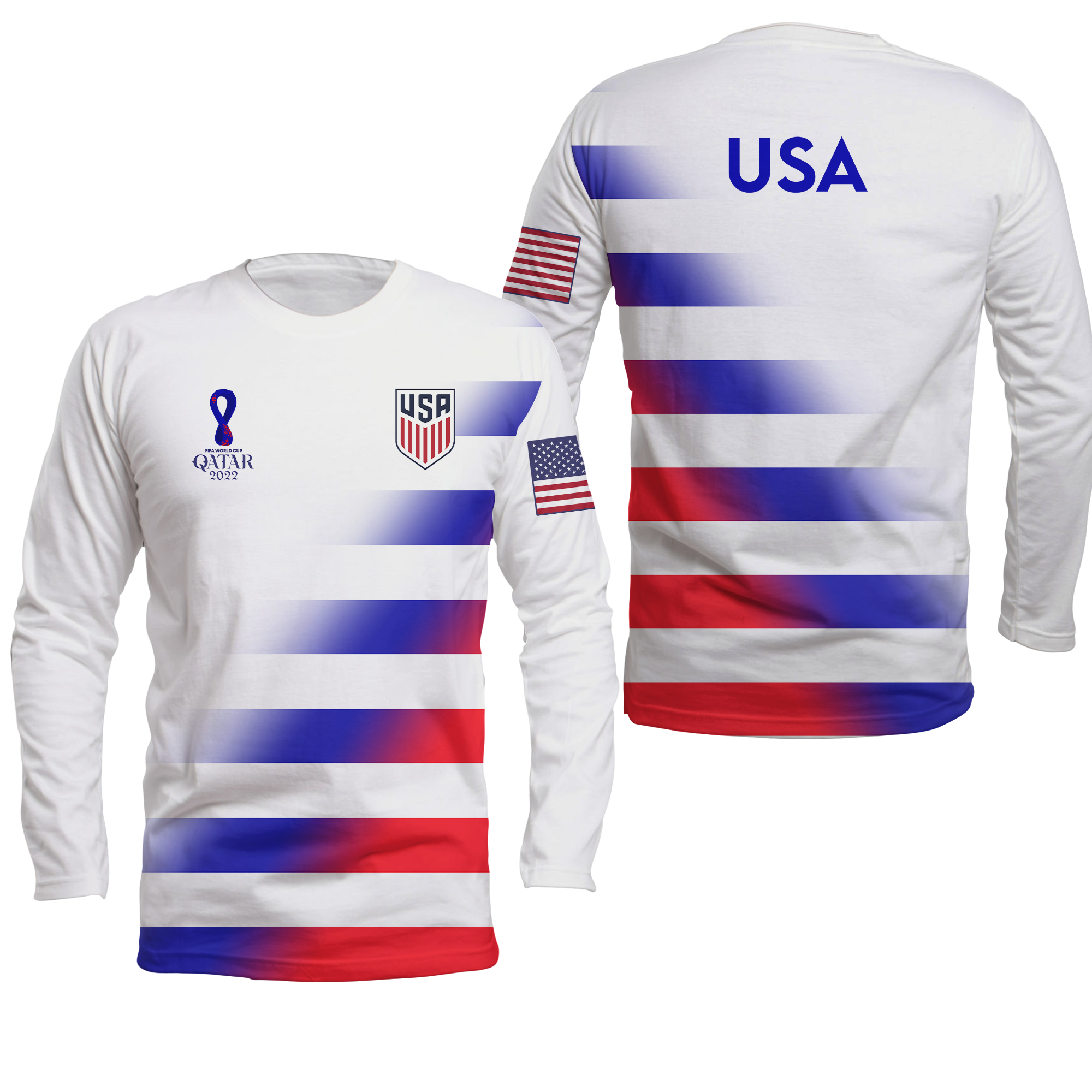 USA Football World Cup 2022 Long Sleeve Shirt - LT2 - Wonder Print Shop