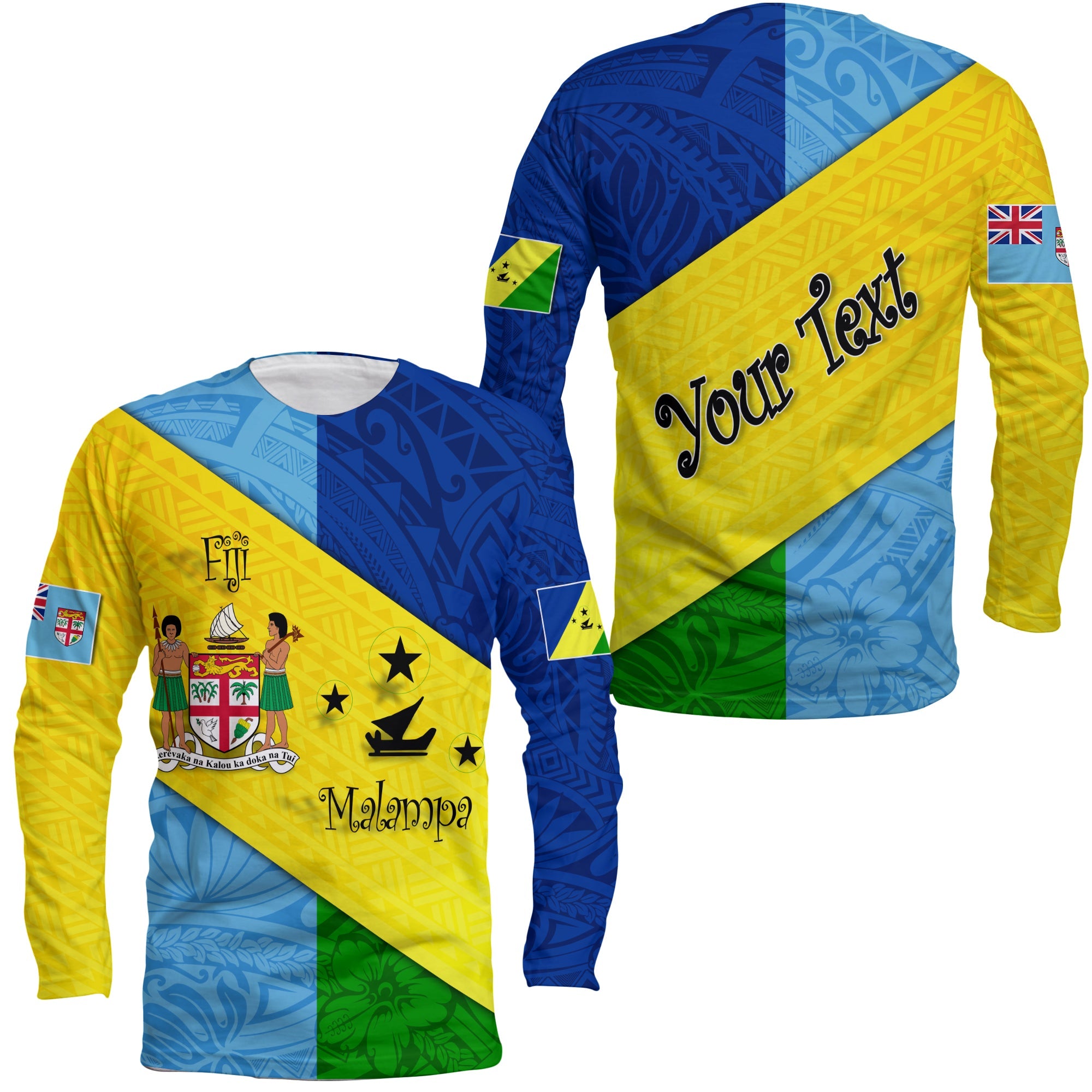 (Custom Personalised) Malampa Fiji Day Long Sleeve Shirt Polynesian Line Arty Style - Wonder Print Shop