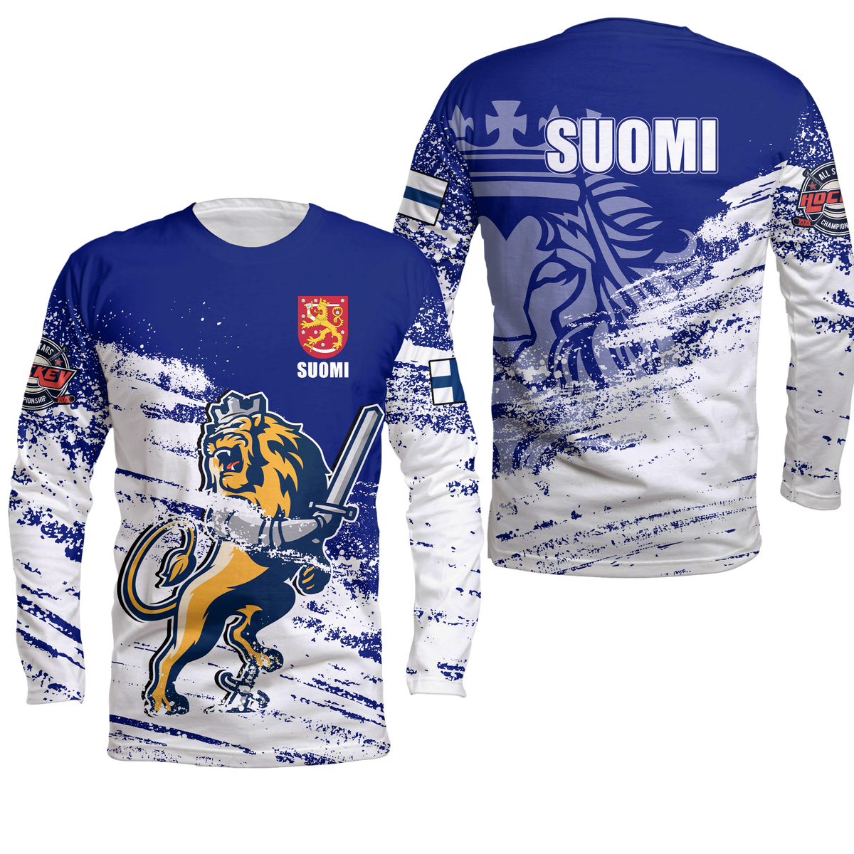 Finland Suomi Leijonat Hockey Long Sleeve Shirt - LT2 - Wonder Print Shop