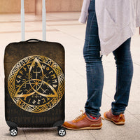 Viking Luggage Covers - Vegvisir Nordic Viking Rune - Gold Version Luggage Covers RLT12 - Wonder Print Shop