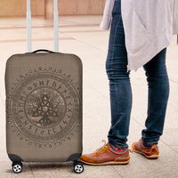 Viking Luggage Covers - Tree Of Life with Triquetra Beige Luggage Covers RLT12 - Wonder Print Shop