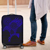 Viking Luggage Covers - Raven Vegvisir Tattoo - Blue Version Luggage Covers RLT12 - Wonder Print Shop