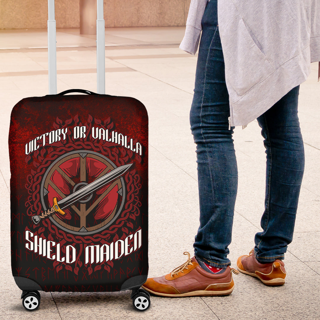 Viking Luggage Covers - Victory or Valhalla Shield Maiden Luggage Covers RLT12 - Wonder Print Shop
