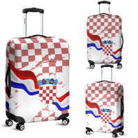 Croatia Luggage Cover Checkerboard Grunge Style - Wonder Print Shop