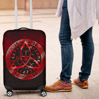 Viking Luggage Covers - Vegvisir Nordic Viking Rune - Red Version Luggage Covers RLT12 - Wonder Print Shop