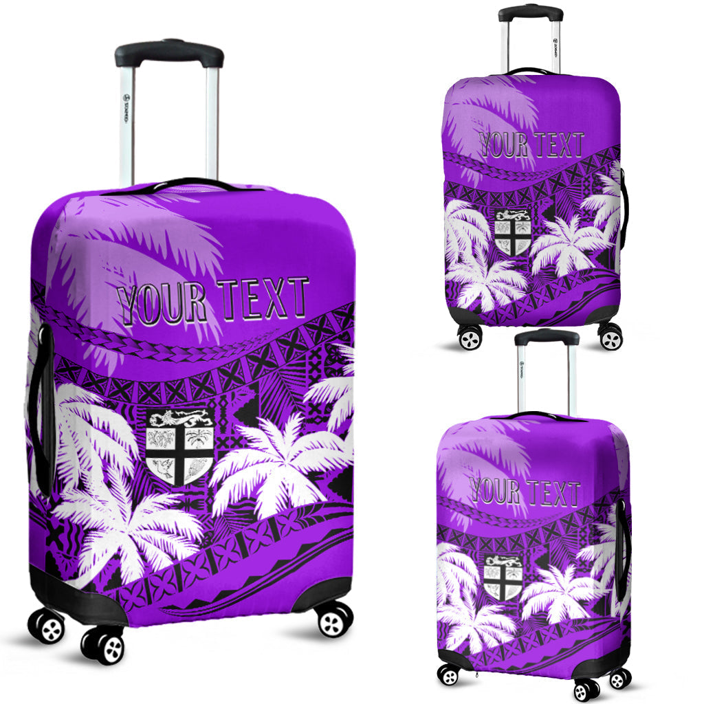 Personalised Fiji Day Luggage Cover Flying Fijians Masi Kesa Style - Violet - Wonder Print Shop