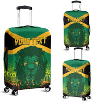Jamaica Personalised Luggage Cover Rastafari Lion Mix Kente - Wonder Print Shop