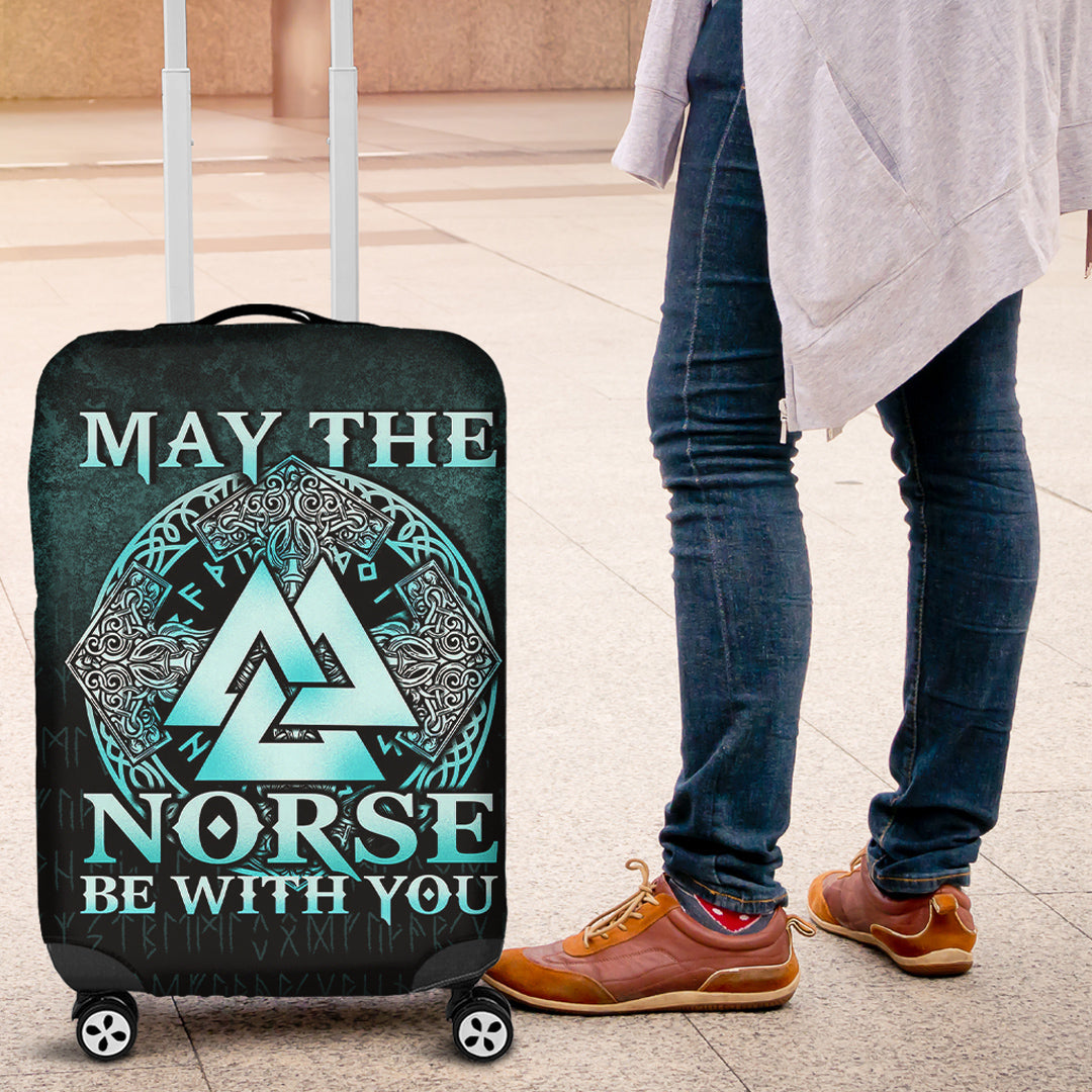 Viking Luggage Covers - May The Norse Be With You Viking - Cyan Version Luggage Covers RLT12 - Wonder Print Shop