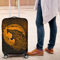 Viking Luggage Covers - Fenrir Viking 3D Tattoo - Gold Version Luggage Covers RLT12 - Wonder Print Shop