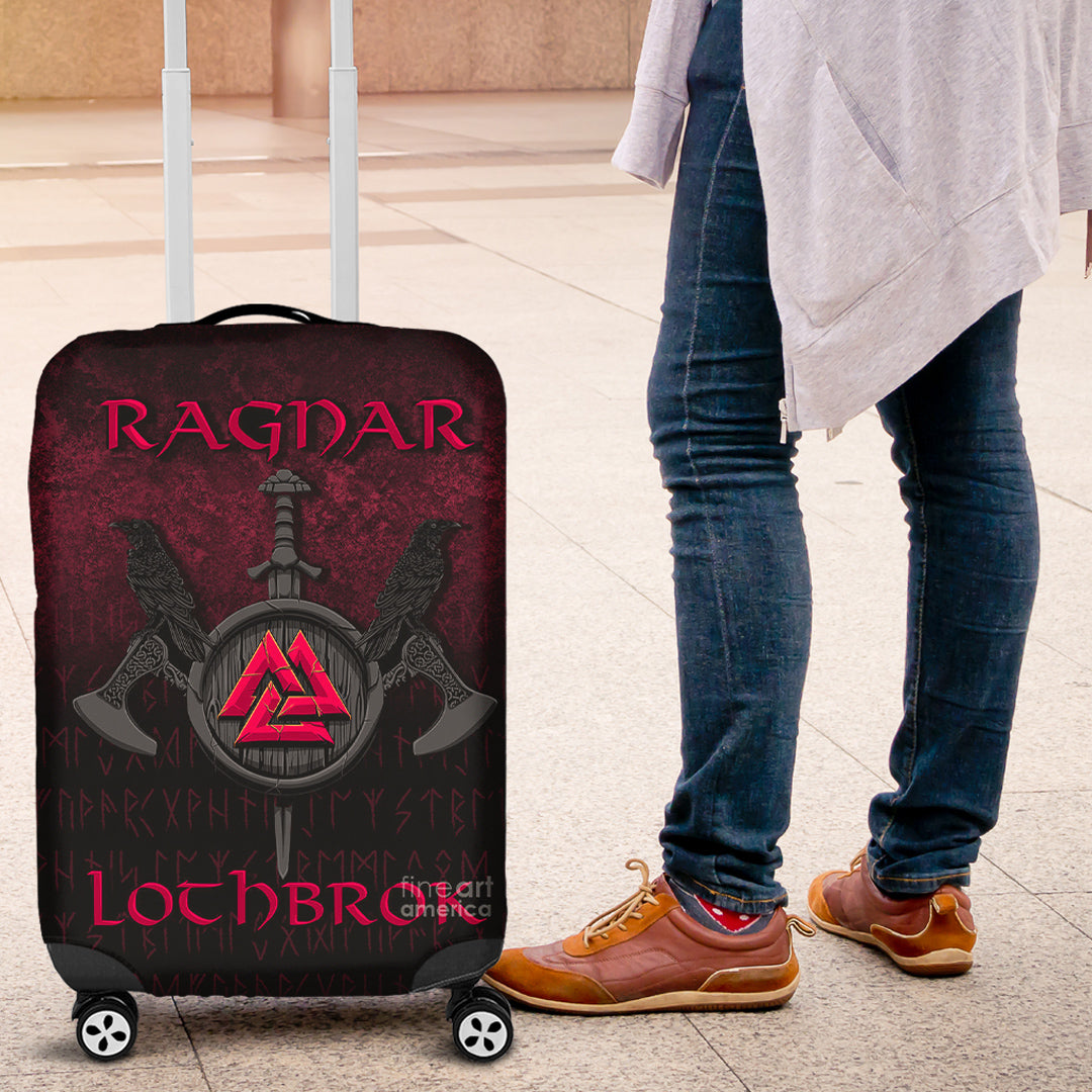 Viking Luggage Covers - Ragnar Lothbrok - Ragnar Lodbrok - Viking Warrior - Red Version Luggage Covers RLT12 - Wonder Print Shop