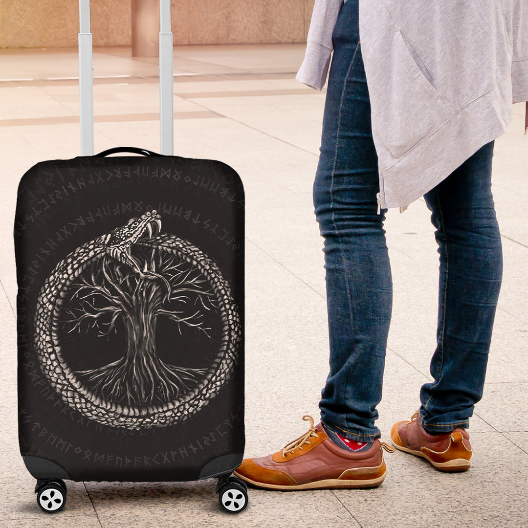 Viking Luggage Covers - Ouroboros with Tree Of Life Luggage Covers RLT12 - Wonder Print Shop