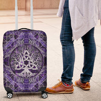 Viking Luggage Covers - Tree Of Life with Triquetra Amethyst and Silver Luggage Covers RLT12 - Wonder Print Shop