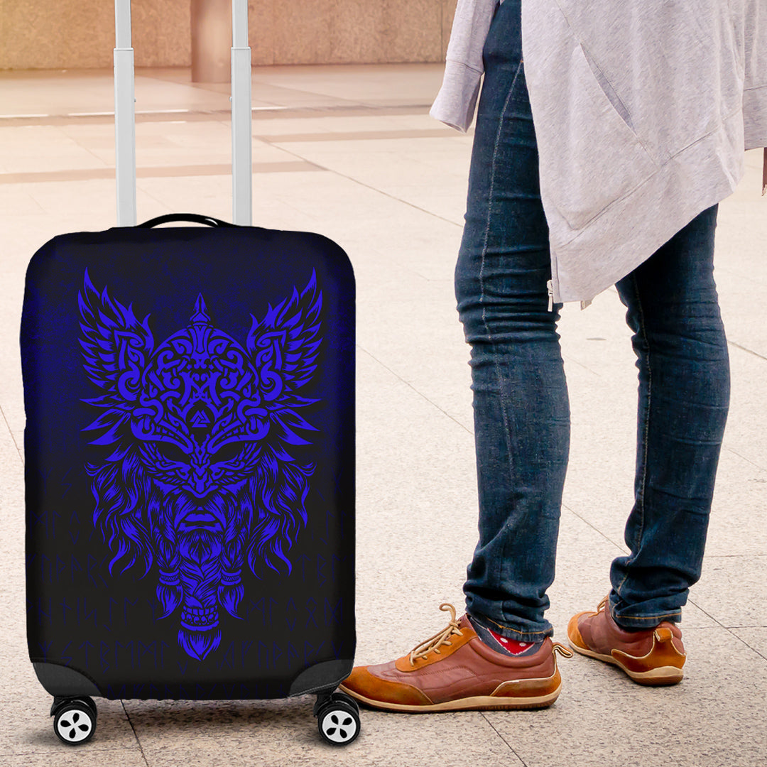 Viking Luggage Covers - Odin The Allfather Asgard God and Chief Of Aesir - Blue Version Luggage Covers RLT12 - Wonder Print Shop