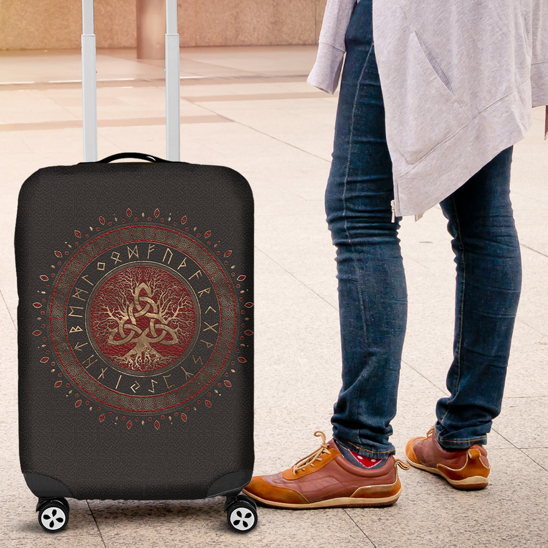 Viking Luggage Covers - Tree Of Life with Triquetra Luggage Covers RLT12 - Wonder Print Shop