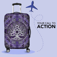 Viking Luggage Covers - Tree Of Life with Triquetra Amethyst and Silver Luggage Covers RLT12 - Wonder Print Shop