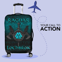 Viking Luggage Covers - Ragnar Lothbrok - Ragnar Lodbrok - Viking Warrior - Cyan Version Luggage Covers RLT12 - Wonder Print Shop