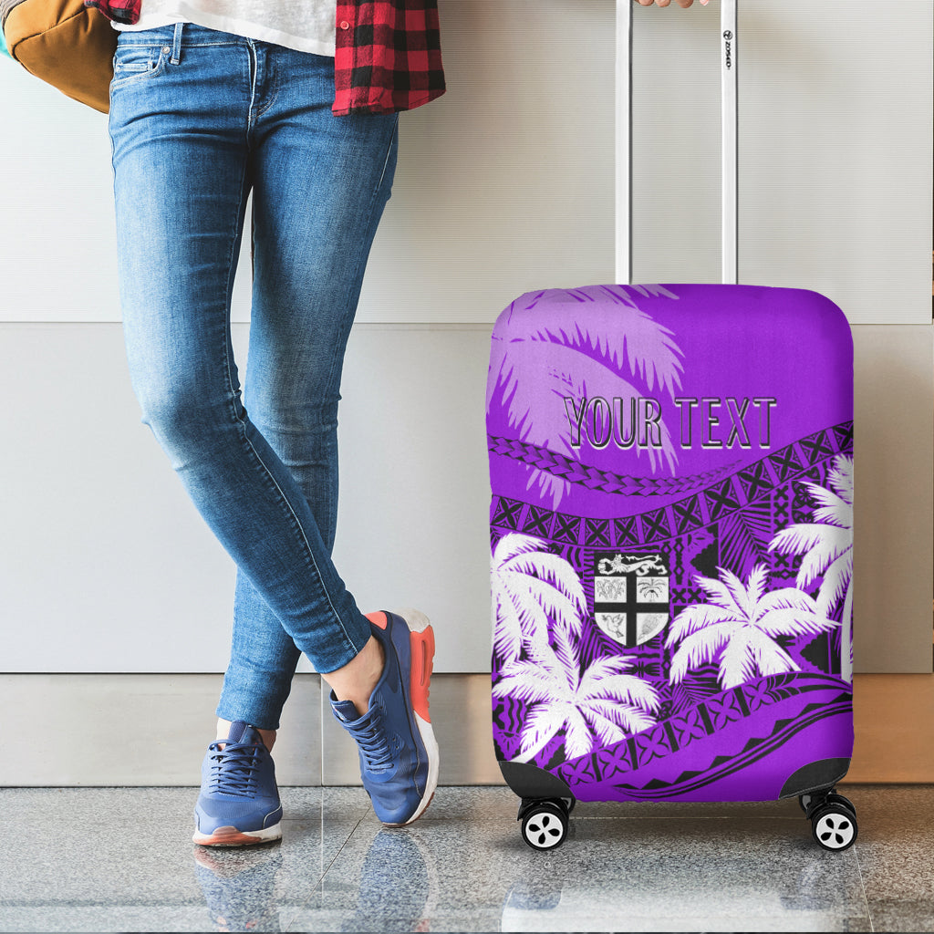 Personalised Fiji Day Luggage Cover Flying Fijians Masi Kesa Style - Violet - Wonder Print Shop