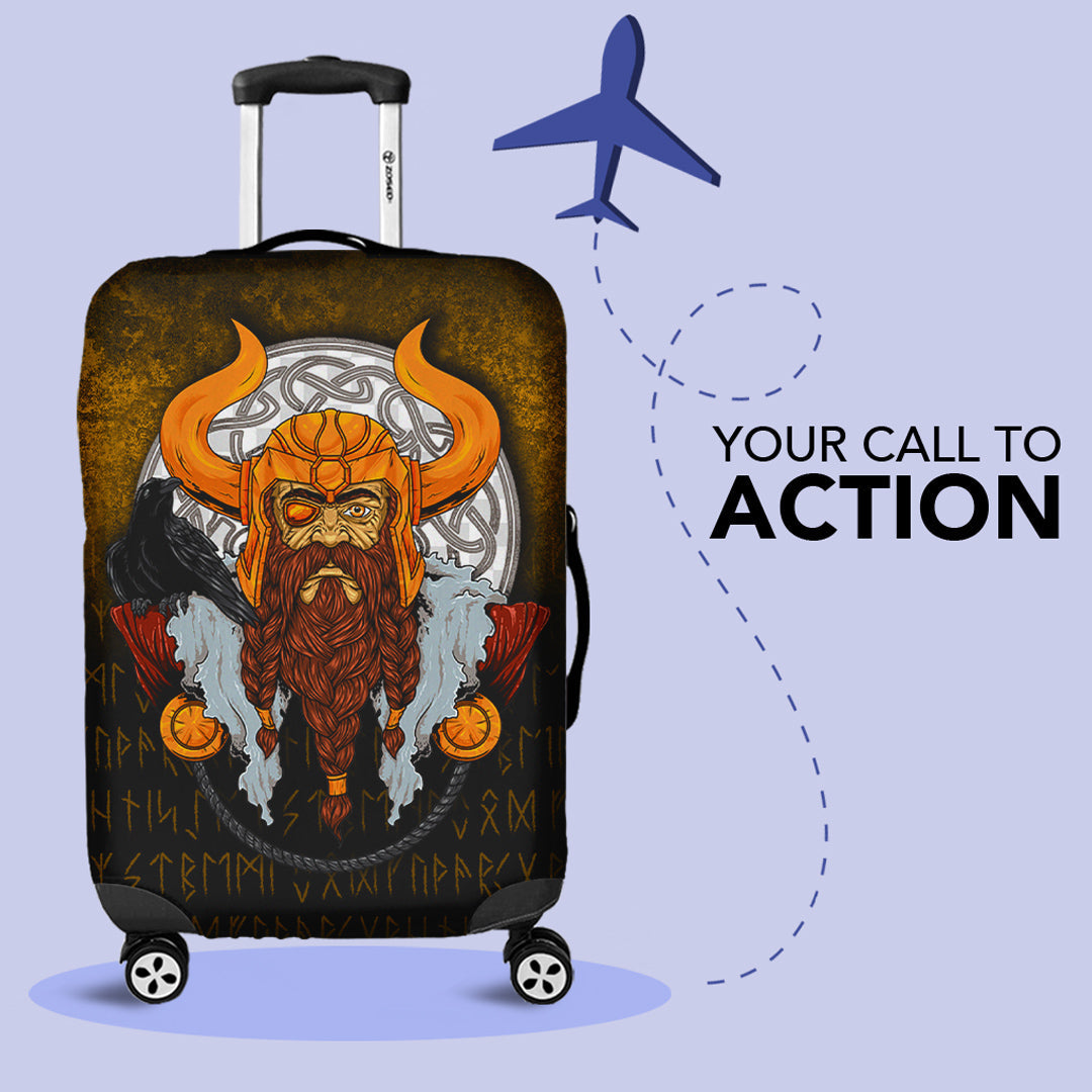 Viking Luggage Covers - Viking God Odin Raven Luggage Covers RLT12 - Wonder Print Shop