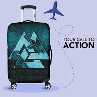 Viking Luggage Covers - Huginn Muninn Ravens from Odin Viking - Cyan Version Luggage Covers RLT12 - Wonder Print Shop