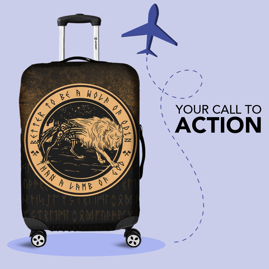 Wonder Print Shop Luggage Covers - Wolf Of Odin - Gold Version Luggage Covers RLT12 - Wonder Print Shop