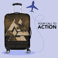 Viking Luggage Covers - Huginn Muninn Ravens from Odin Viking - Gold Version Luggage Covers RLT12 - Wonder Print Shop