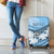 Personalised Fiji Day Luggage Cover Flying Fijians Masi Kesa Style - Turquoise - Wonder Print Shop