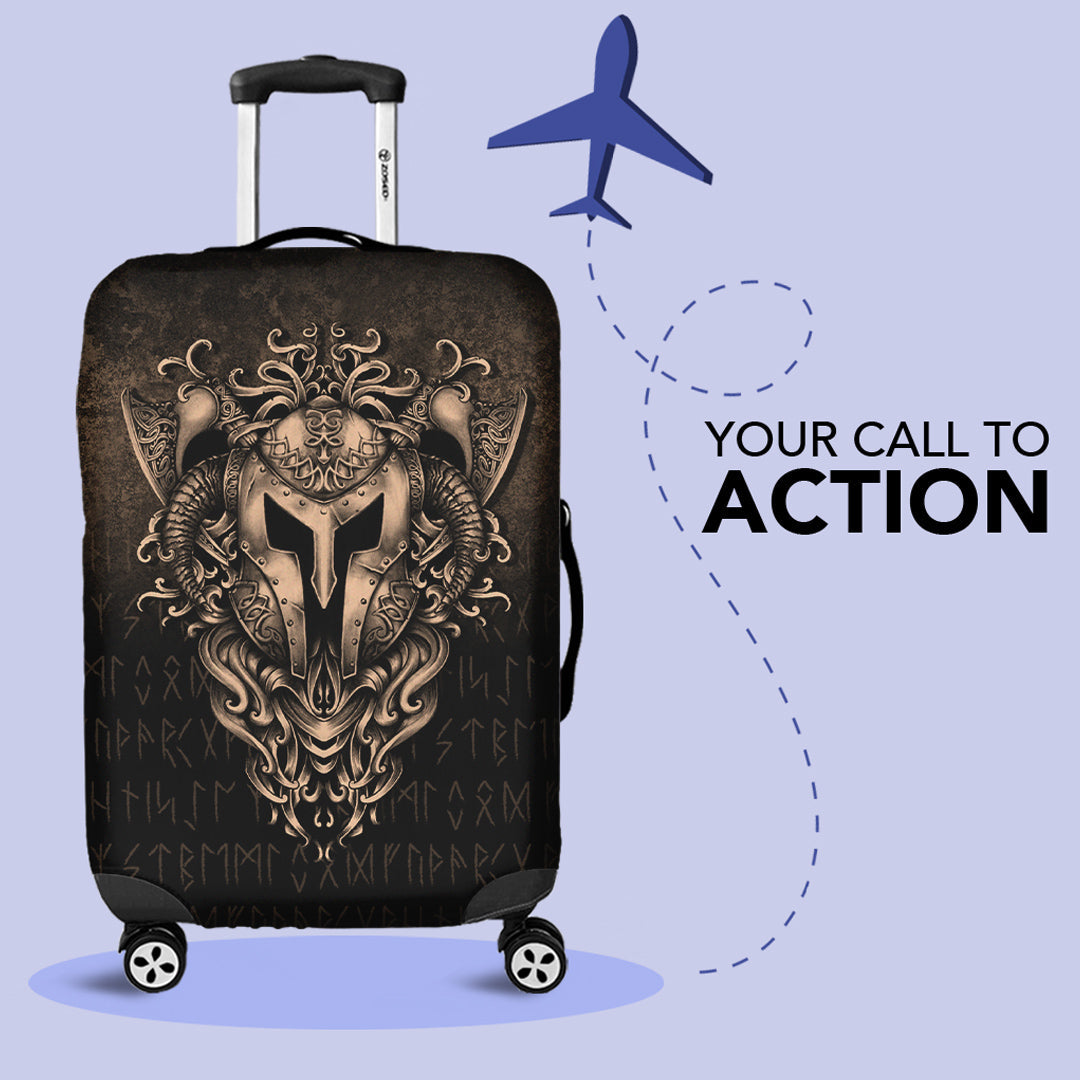 Viking Luggage Covers - The Armor Of Viking - Gold Version Luggage Covers RLT12 - Wonder Print Shop