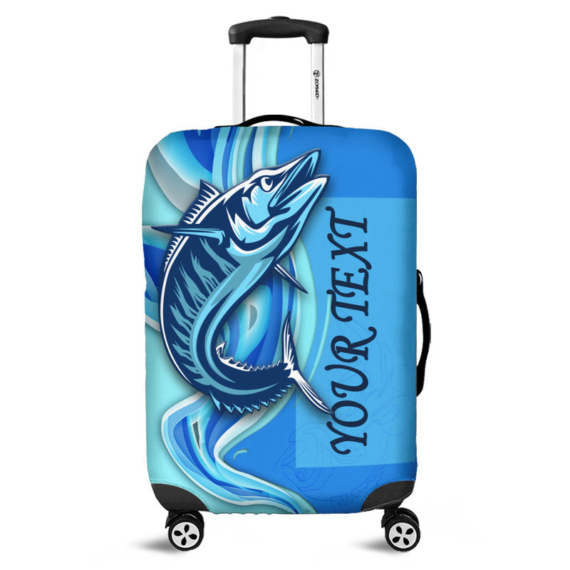 (Custom Personalised) Fathers Day Fishing Quotes Luggage Cover - Ocean Wave Style - Wonder Print Shop