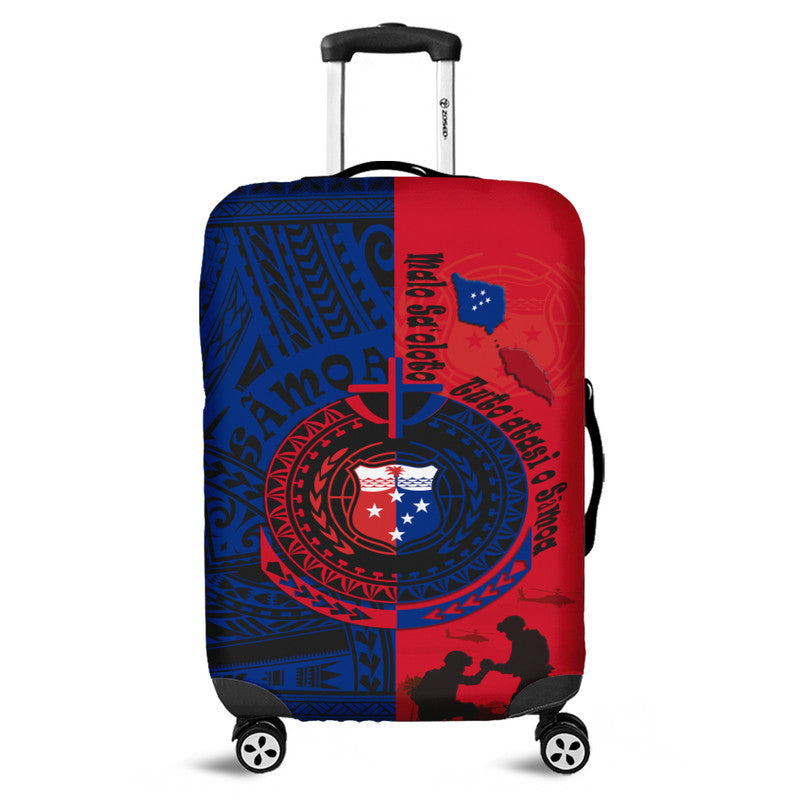 Samoa Independence Day Quotes Luggage Cover Military Polynesian Pattern - Wonder Print Shop