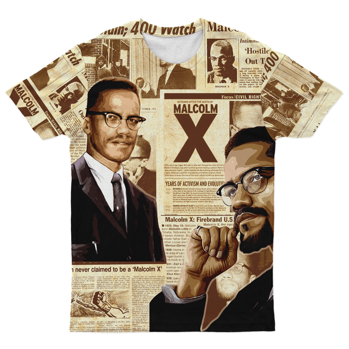 MALCOLM X News African T Shirt - Wonder Print Shop