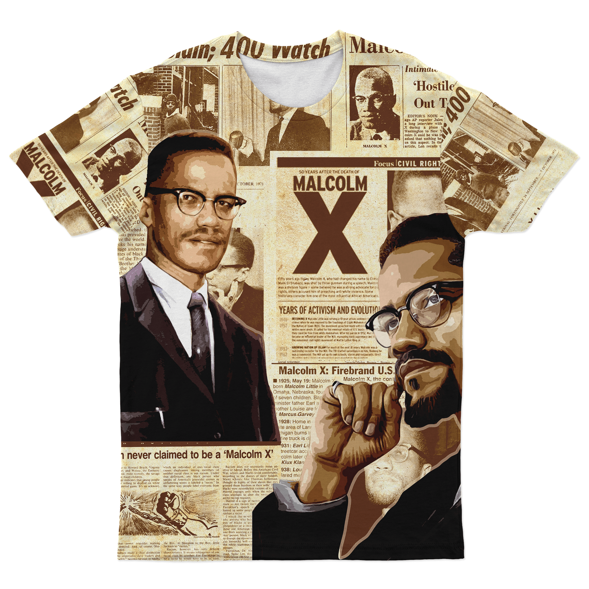 malcolm-x-news-african-t-shirt